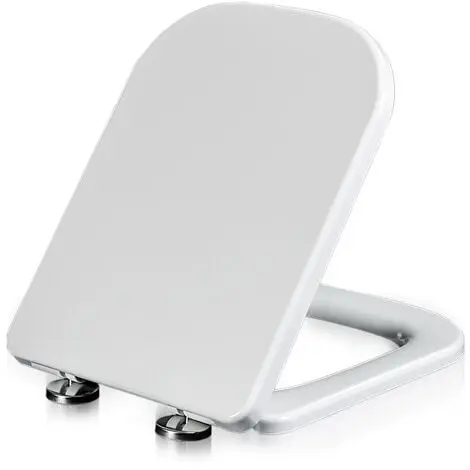 Tapa de Inodoro antibacteriana de cubierta elegante y Gruesa, tapa de Inodoro cuadrada redondo de PP grosada, tapa de Inodoro Blanca - 1