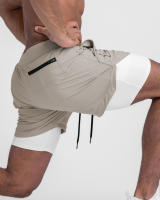 Shorts De Verano 2023 Para Hombre Deporte Fitness Running Doble Capa Quick-drying Two-in-One Estilo Casual Cierre Con Cordón - details 34