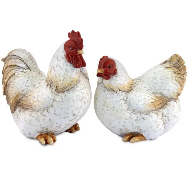 SIGNES GRIMALT Signes Grimalt Decor And Go Figuras Animales Colección Rústica SIGRIS Gallo Y Gallina Resina 2 Unidades 70717 - 1