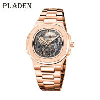 Reloj Mecánico Para Hombre Resistente Al Agua De Acero Inoxidable Con Reserva De Energía Y Movimiento Automático Skeleton Cuadrado Regalo - details 2