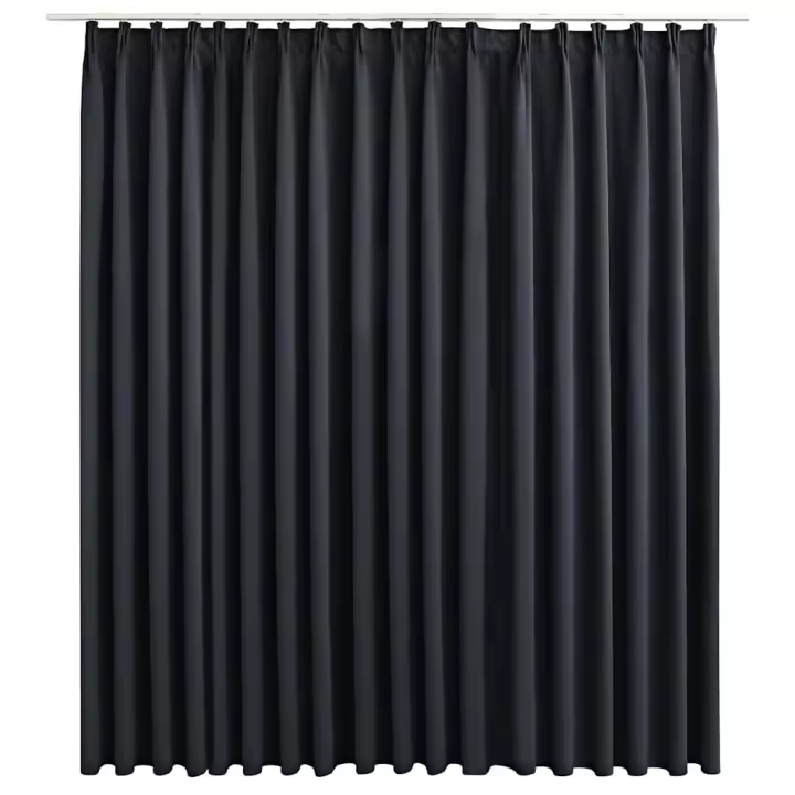 Cortina opaca con ganchos negro 290x245 cm - 1