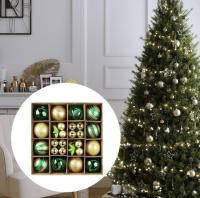 Pack 42 unds Bolas de Navidad, Exquisitas Bolas Navidad 6CM & 3CM Pintadas, Bolas Arbol de Navidad Brillantes, Juego de Bolas de Navidad Grandes Mini de dos Colores para Mezclar y Combinar (Verde, Dorado) - details 5