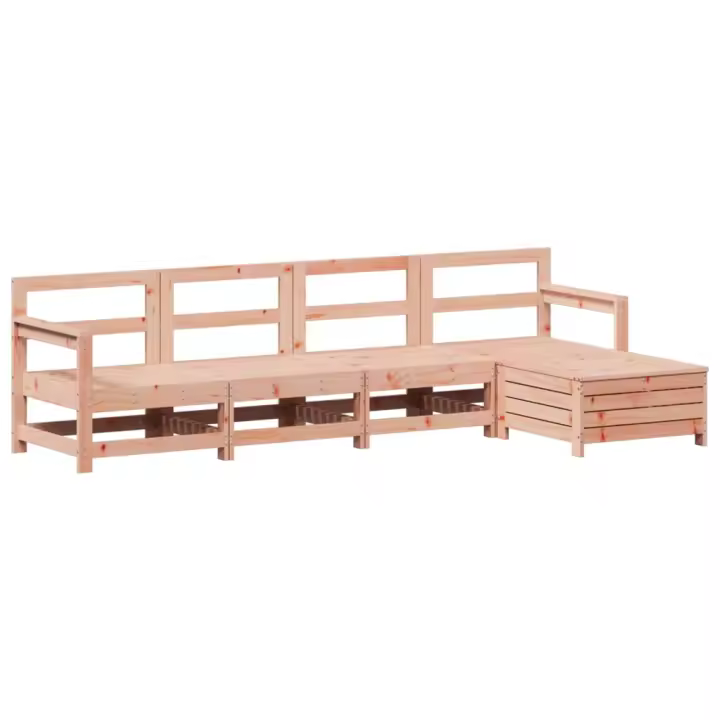 vidaXL Juego de sofás de jardín 5 pzas madera maciza de abeto Douglas - 1