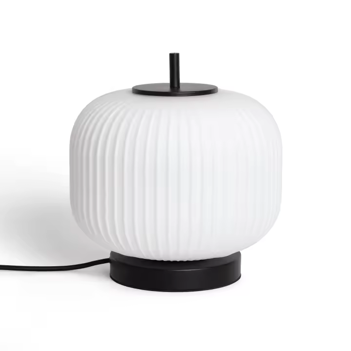 Ledkia Lámpara de Mesa Metal y Cristal Beca Negro - 1