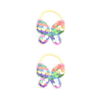2PCS Cinturones Elásticos Para El Cabello De Niñas Con Escamas De Pez Y Mariposa Accesorios De Princesa Lindos Headwear Para Niños - details 1