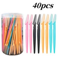 Juego De Tijeras Para Cejas Y Rostro En Colores Variados 40/30/12/10 Pcs Herramientas Multifuncionales Con Cubierta De Precisión Para Seguridad - details 15