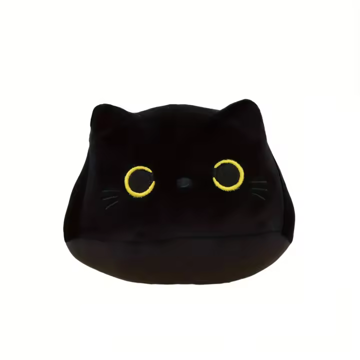 Cojín De Peluche Gato Negro Kawaii Tamaños Pequeño Y Grande Animales De Peluche Suaves Colgante De Gato Ideal Para Regalo De Cumpleaños Para Niños Regalo De San Valentín Y Pascua - 1