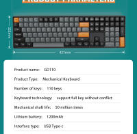 Teclado Mecánico Darkflash GD110 De 110 Teclas Con Cable USB Y Bluetooth Rojo Para Gaming Y Oficina Compatible Con PC Y Laptop - details 22
