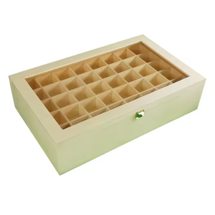 Caja para Colecciones en Madera de Chopo con Departamentos en Crudo - 1