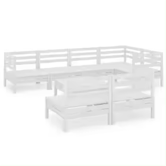 VIDAXL 3082753 juego de muebles de 8 piezas para jardín fabricadas en madera de pino maciza con acabado en color blanco vida xl - 1