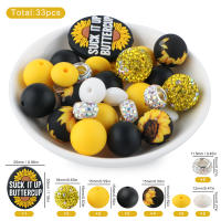 Set De 33 Piezas De Bolas Y Lentiles De Silicona Para Fabricación De Joyas DIY Accesorios Para Pulseras Bolígrafos Y Llaveros - details 11