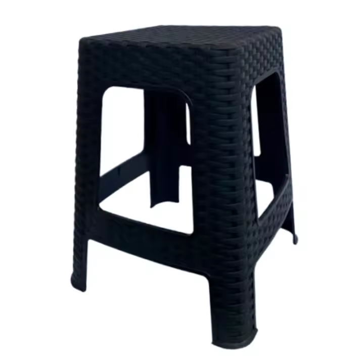 Maxia Market Taburete Silla de plástico Estilo Rattan vario colores, Banco Asiento Cuadrado, Muebles de exterior Sillas de jardín - 1