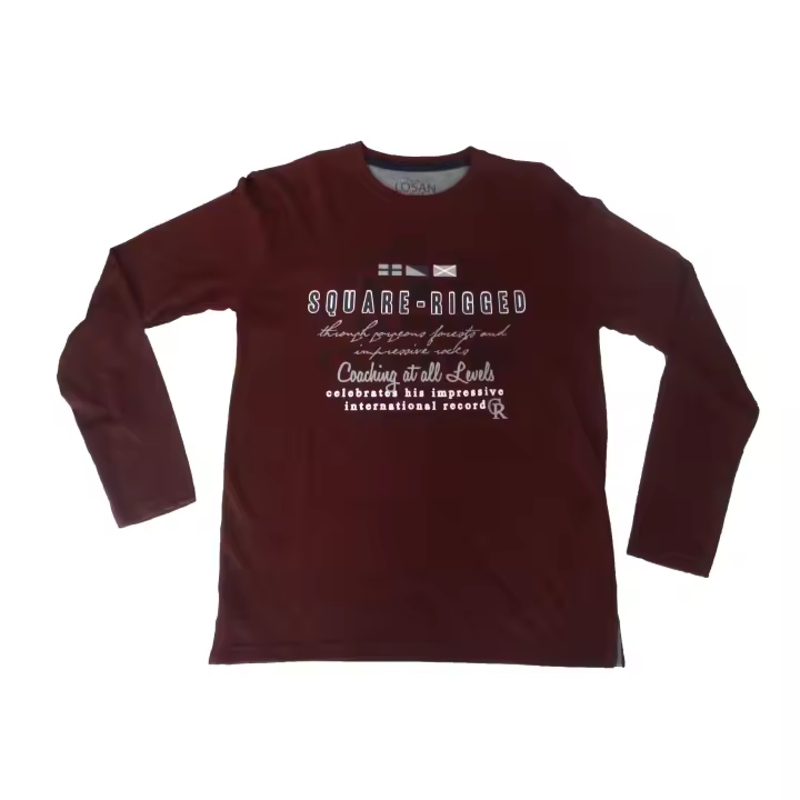 Camisetas  Hombre  Manga Larga Losan ,   Rojo M  40 , Algodón ,Cuello redondo - 1