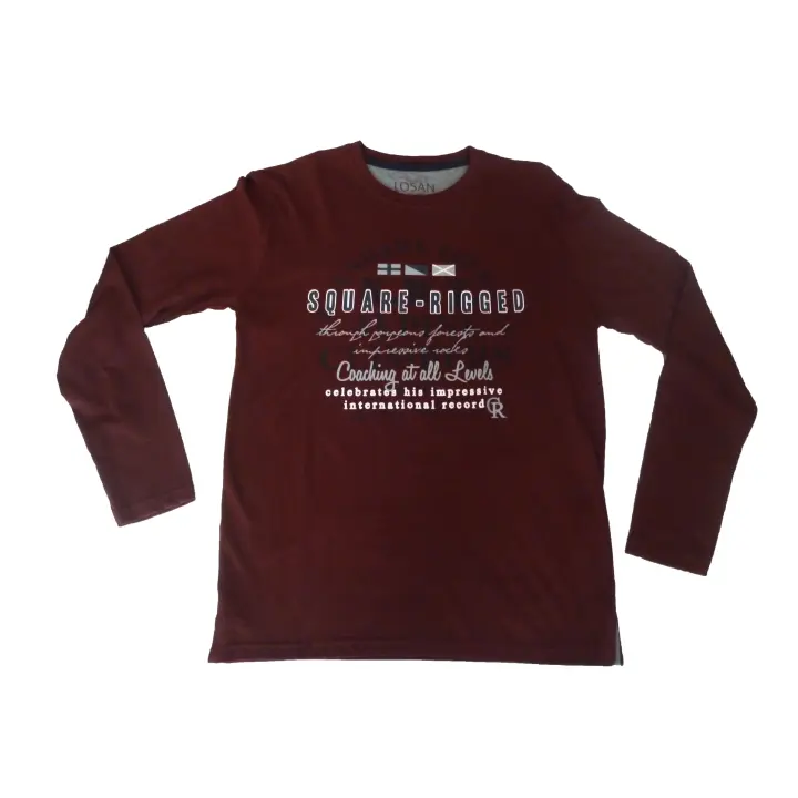 Camisetas  Hombre  Manga Larga Losan ,   Rojo M  40 , Algodón ,Cuello redondo - 1