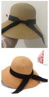 Sombrero De Moda Para Mujer Verano Protección Solar Amplio Para Playa Viajes Al Aire Libre Estilo Casual Color Sólido Fedora - details 7