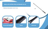 Banner - Varilla de antena para autoradio Universal 40 cm negro