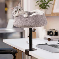 Cama Elevada para Gatos con Soporte Ajustable y Anclaje a Mesa – Cuna Suspendida Ultra Suave con Forro Cálido, Altura Regulable, Ahorra Espacio, Ideal para Gatos que Aman Dormir en Alto y Vigilarlo Todo - details 6
