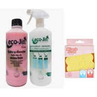 ECO JIN Rosa Home Original, 1L concentrado + Difusor con medidas y 1 estropajo mágico, limpieza perfecta sin limites ECO-JIN. Ecológico, Higiénizante, Bactericida, Anticalcareo, desinfectante y elimina cal. Componentes tensoactivos. Poderoso quitamanchas. - details 0