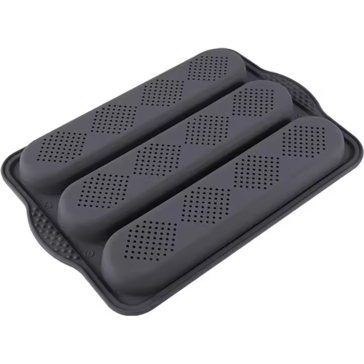 Bandeja para hornear baguette Molde para baguette Pan Francés Molde de silicona Pastel antiadherente Molde para hornear pan - 1