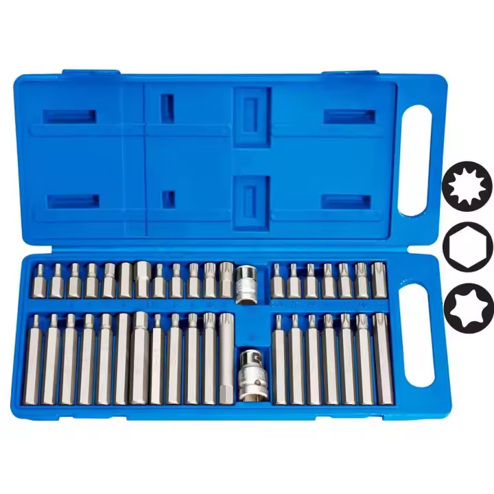 JOMAFA JUEGO DE PUNTAS COMBINADAS ALLEN HEXAGONALES, TORX Y  XZN SPLINE, 40 PIEZAS - 3257 - 1