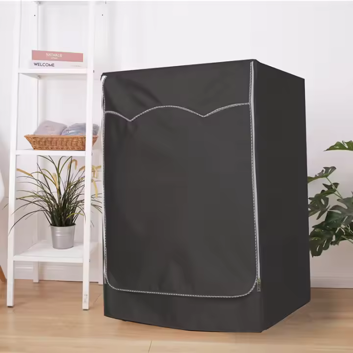 Cubierta impermeable para lavadora, cubierta automática para lavadora con rodillos, cubierta para secadora con protector solar a prueba de polvo (M,60x55x85cm) - 1