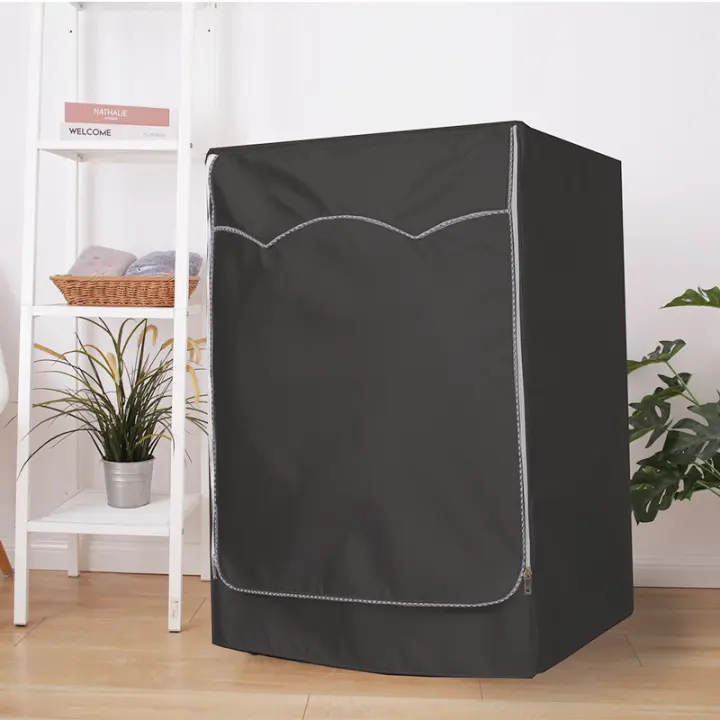 Cubierta impermeable para lavadora, cubierta automática para lavadora con rodillos, cubierta para secadora con protector solar a prueba de polvo (M,60x55x85cm) - 1