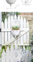 Maceta Colgante Estilo Rural Para Pared Vaso De Flores Soporte Para Plantas De Decoración Del Hogar Cesta De Metal Para Escritorio - details 1
