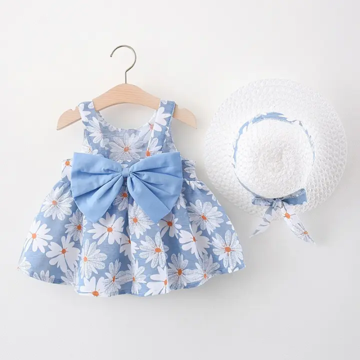 Vestido De Verano Para Bebé Niña Recién Nacida With Corbata Y Sombrero Vestido De Princesa With Pato Daisy Ropa Infantil - 1