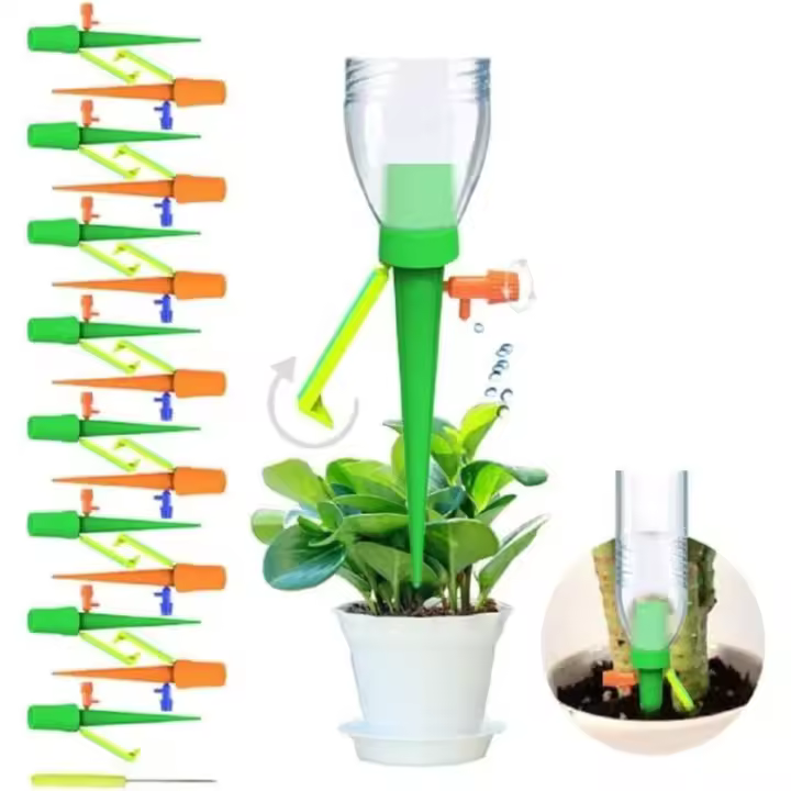 Riego por Goteo de 15 Picos, Bebida Automático para Plantas with Sista de Riego de Liberación Lenta para plantas de Interior - 1