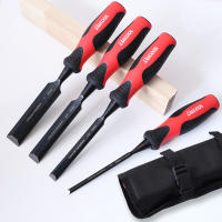 Juego De 4 Taladros De Madera En Acero De Cromo Vanadio Fila Afilada Manija Suave Para Carpintería Y Escultura Con Bolsa De Transporte - details 0