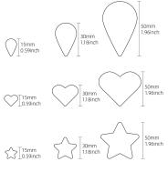 3Pcs Herramienta De Corte De Cuero Con Patrón Hueco Herramienta De Cortado De Efecto De Corazón/Gota De Agua/Pentagrama Para Artesanía De Cuero - details 1