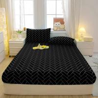Sábana Ajustable Moderna Y Sencilla Con Patrón Geométrico Y Acabado Mate Para Dormitorio Sin Incluir Fundas De Almohada Material 100% Poliéster - details 3