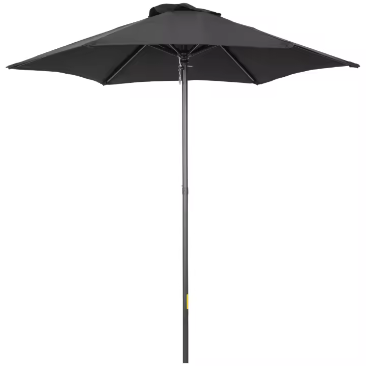 Outsunny Parasol Ø 196 cm, giratory Sombrilla with función plegable, Sombrilla hexagonal para Balcón Sombrilla de Playa prueba de Viento estable Sombrilla de Mercado Sombrilla with Mango basculante Sombrilla de Playa Balcón Jardín Sombrilla de Protección - 1