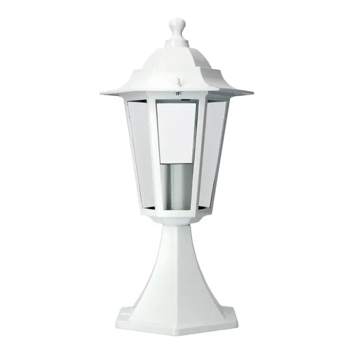 Edm Farol de Aluminio y Cristal para Muro IP44 E27 60W Color Blanco ø16x40cm Modelo Zurich - 1