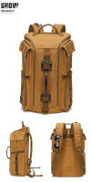 Mochila Vintage de cuero para hombre y mujer, morral de hombro de lona encerada para ordenador portátil de 16 pulgadas, mochila de viaje para llevar - details 5