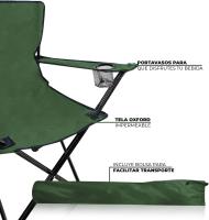 SET 2 Sillas Plegables para Camping, Pesca y Playa - Acampada Exterior con Reposabrazos, Portavasos y Bolsa Lateral - Resistente - 50x50x80cm - details 2