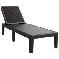 vidaXL Tumbona ajustable en 4 alturas polipropileno 155,5x57x28 cm Negro, Gris, Sillas de Exterior Ideal para jardín, playa, piscina, terraza Tumbona Piscina Tumbonas Playa Tumbonas Jardín Exterior - details 0