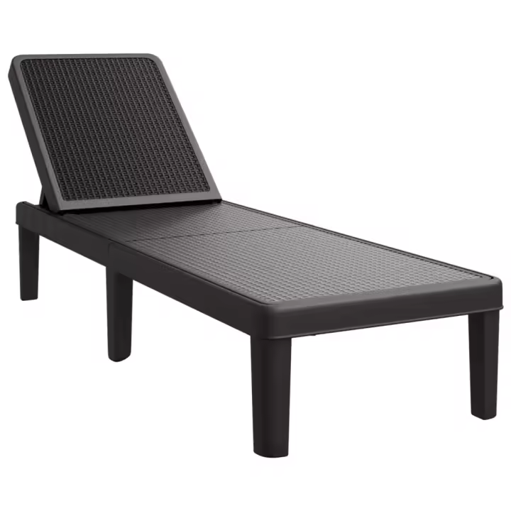 vidaXL Tumbona ajustable en 4 alturas polipropileno 155,5x57x28 cm Negro, Gris, Sillas de Exterior Ideal para jardín, playa, piscina, terraza Tumbona Piscina Tumbonas Playa Tumbonas Jardín Exterior - 1