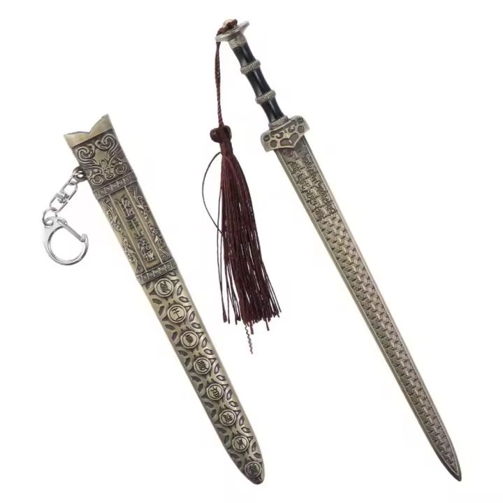 Espada Antigua Con Funda Lanza De Cartas Mini Espada Retro Juguete Para Abrir Sobres En La Oficina Material De Aleación Tamaño 8.85 Pulgadas - 1