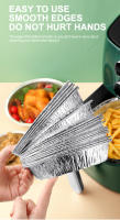 Caja De Aluminio Para Horno 50pcs Anti Aceite Con Almohadilla De Papel Para Air Fryer Asador BBQ Herramienta De Cocina No Adhiere - details 7