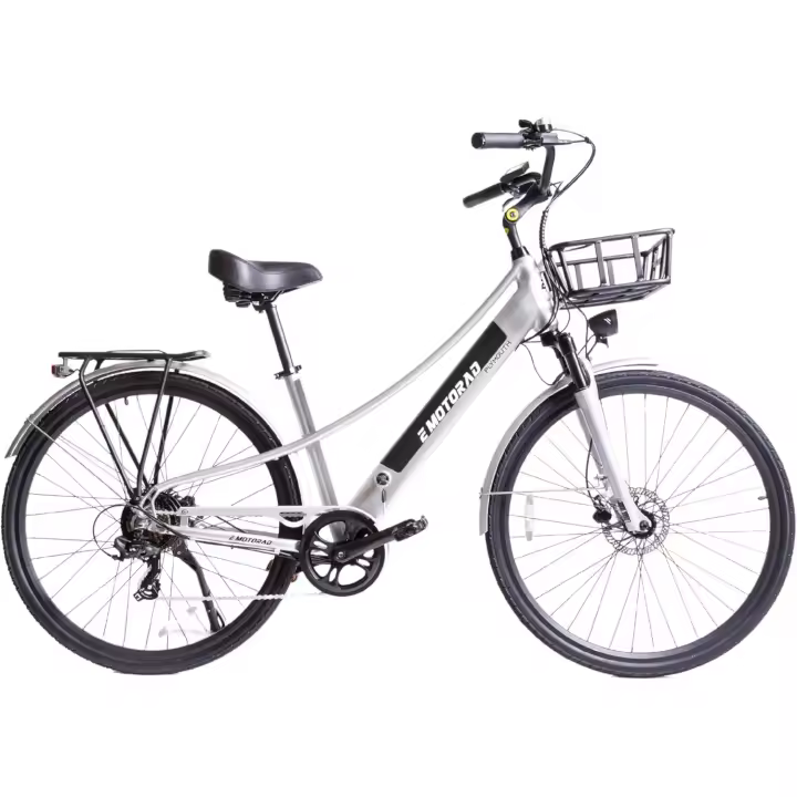 EMotorad Plymouth | Bicicleta Eléctrica Urbana para Adultos | Neumáticos CST 700C | Motor 36V 250W | Batería 420 Wh Extraíble | Cuadro Bajo de Aluminio | 5 Niveles de Asistencia - 1