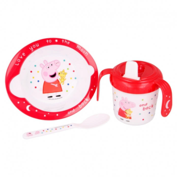 Peppa Pig Set Posate Box Per Microonde 2 Pezzi - Stoviglie Ufficiali Per Bambini - 2