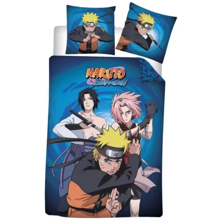 Funda Nordica Reversible Naruto cama 90 o 105cm Microfibra, Medida 140x200 cm, más 1 Funda Cojín 63x63cm - 1