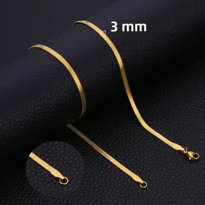 Collar De Acero Inoxidable HIYEE Para Mujer Joyería Regalo Cadena De Espada Plated Oro Impermeable Moda DIY Accesorios Pendiente - 1