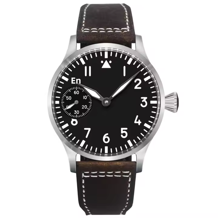 Reloj De Hombre Corgeut Lujo Cristal Zafiro 42mm Movimiento Manivela 316L Acero Inoxidable Resistente Al Agua 30m Cuero Malla - 1