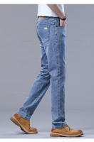 Jeans De Primavera Para Hombre Color Azul Claro Estilo Slim Tejido Elástico Materiales Suaves Pantalones Clásicos Casuales - details 10