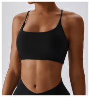 Sujetador Deportivo Para Mujer En Color Sólido Con Doble Correa U En Espalda Cruzada Para Gimnasio Yoga Fitness Running Suave Con Almohadilla De Pecho - details 6