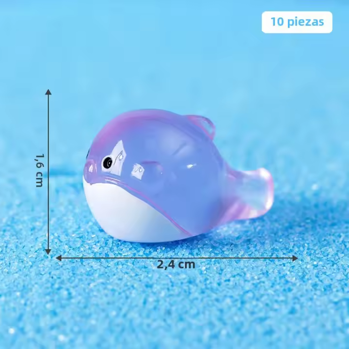 10PCS Ornamentos De Resina Luminosa De Ballena Y Octopus Para Jardín Faeérico Miniatura Organismo Marítimo Decoración De Micro Paisaje En Maceta - 1