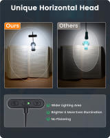 Luz De Lectura Horizontal ET-Head Luz De Libro LED Recargable Dimmer Luz Nocturna Para Cama Luz De Lectura Cuidado Para Los Ojos Con Soporte USB - details 5