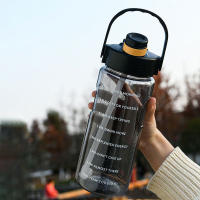 Botella Deportiva De Agua Con Tapa Y Taza Para Exteriores Y Deportes Capacidad Grande De 1.5L/2L/3L Resistente Al Desbordamiento Con Marca De Tiempo En Plástico - details 1
